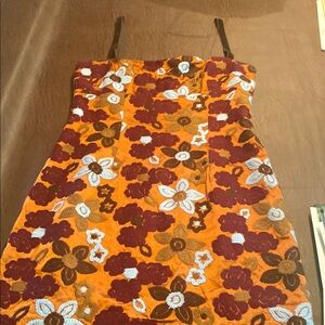 Floral Embroidered Dress with Spaghetti Straps